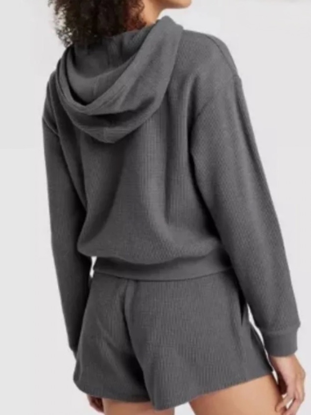Auden Waffle-Knit Lounge Set- Short & Zip up Hoodie - Picture 2 of 2